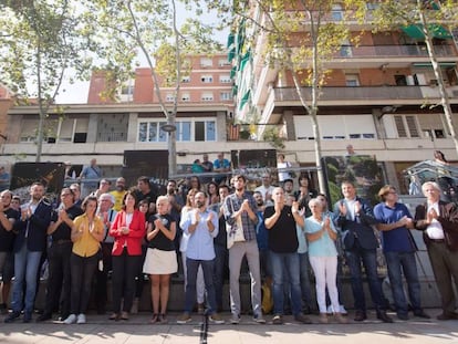 Acto en Barcelona en favor de los políticos presos, el pasado martes. 