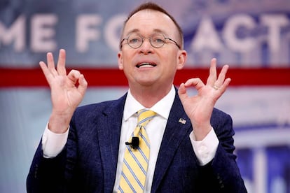 Mick Mulvaney, director de la oficina de presupuesto, el pasado febrero en la Conferencia de Acción Política Conservadora, en Maryland.