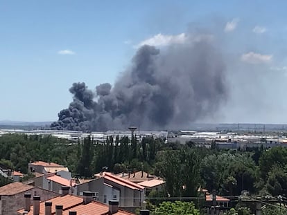 Lugar de la explosión de una planta de biodiesel en Calahorra, La Rioja, este jueves.