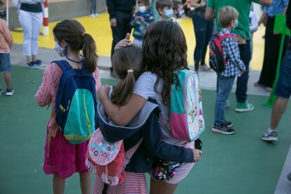 Inicio del curso escolar en el colegio San Sebastián de El Boalo en 2020.