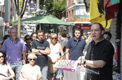 Pernando Barrena, durante el acto político celebrado en Santurtzi.