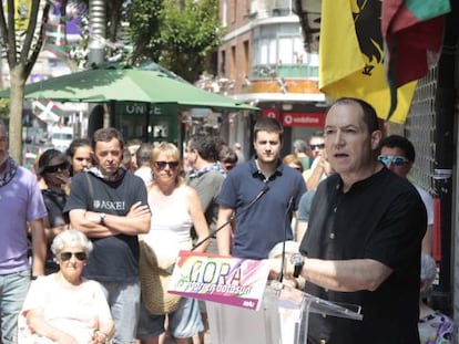 Pernando Barrena, durante el acto político celebrado en Santurtzi.