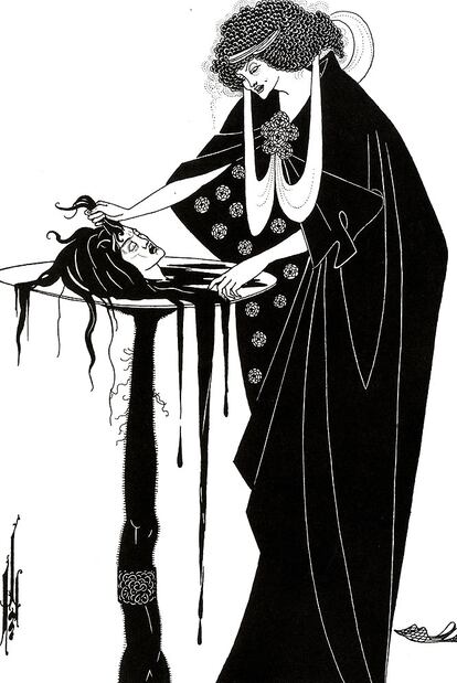 Ilustración de Aubrey Beardsley en <i>Salomé</i>, de Óscar Wilde (Libros del Zorro Rojo).
