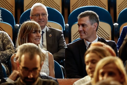 Begoña Gómez y Pedro Sánchez, el pasado jueves en la gala de entrega del Premio Donostia, en San Sebastián.