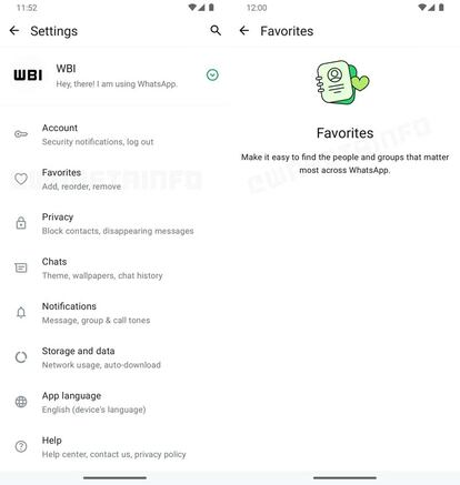 WhatsApp novedades favoritos