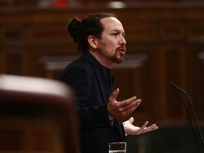 Pablo Iglesias, el pasado miércoles en el Congreso de los Diputados