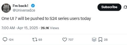 Samsung comienza a desplegar de nuevo One UI 7
