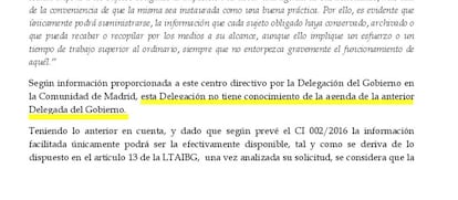 Respuesta del Gobierno a la petición de información de EL PAÍS.