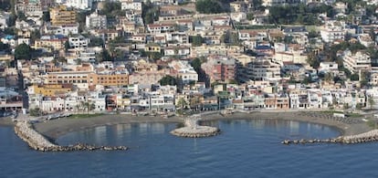 Vista a&eacute;rea del barrio del Pedregalejo de M&aacute;laga.