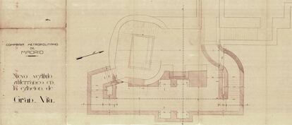 Plano del vestíbulo de 1934 de la estación de Gran Vía.