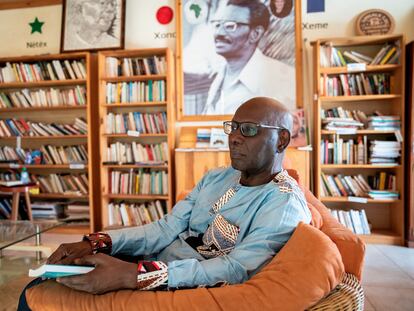 Boubacar Boris Diop in his home office last week in Dakar.