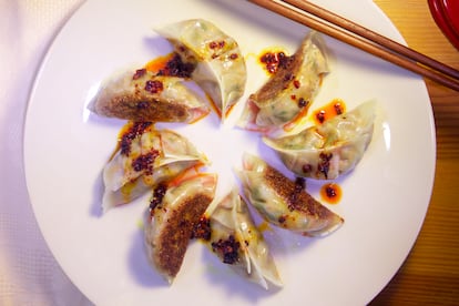 Gyozas a la plancha Navidad