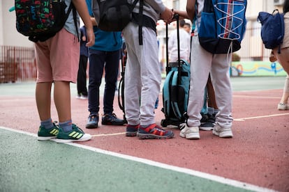 Primer día de clase en un colegio público de Madrid, en una imagen de septiembre de 2023.