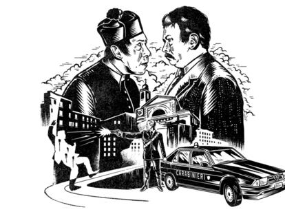 Don Camillo y Nick Mano  de Goma