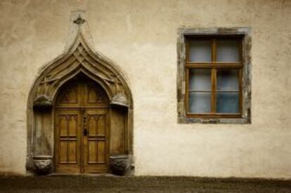 Puerta de Catalina, en la casa de Martn Lutero, un antiguo monasterio agustino en Wittenberg (Alemania).