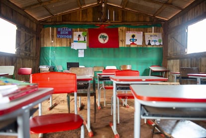 Una aula de la escuela itinerante Herederos del Saber.