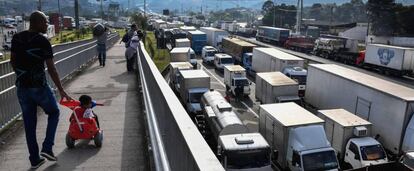 Huelga de los camioneros en mayo de este año.