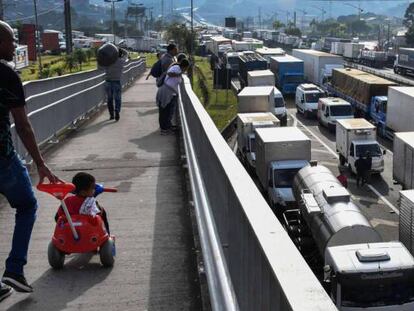 Huelga de los camioneros en mayo de este año.