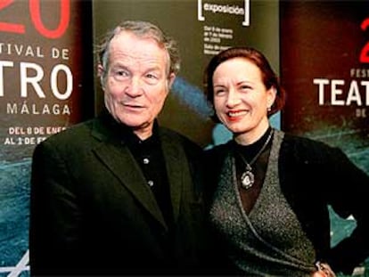 Peter Stein y Maddalena Crippa, ayer, en la sede madrileña de la SGAE.