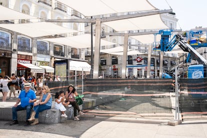Toldos de la Puerta del Sol en Madrid