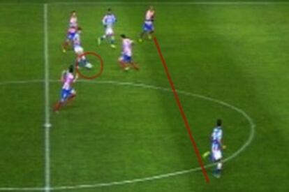 El fuera de juego de Xabi Prieto.