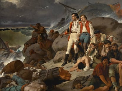 'Episodio de Trafalgar' (1862), óleo de Francisco Sans Cabot.
