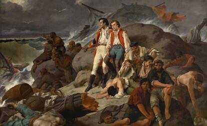 'Episodio de Trafalgar' (1862), óleo de Francisco Sans Cabot.