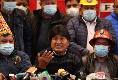 El presidente del MAS, el exmandatario Evo Morales, este mes en La Paz.
