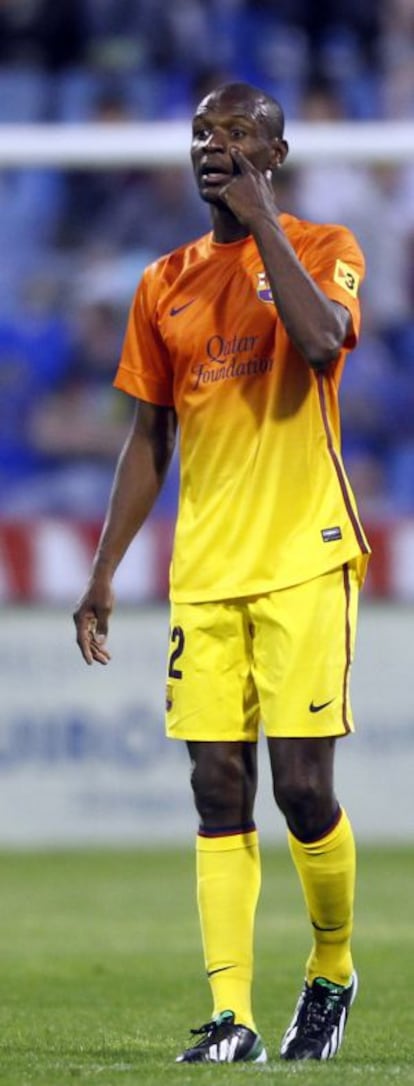 Abidal, el domingo en el partido contra el Zaragoza.