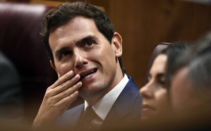 El líder de Ciudadanos, Albert Rivera, el pasado 25 de julio en el Congreso de los Diputados.