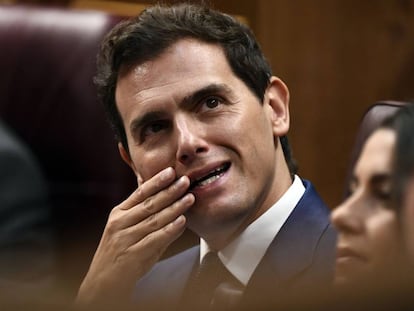 El líder de Ciudadanos, Albert Rivera, el pasado 25 de julio en el Congreso de los Diputados.