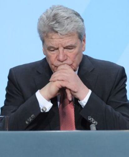 Joachim Gauck en la sede de la Canciller&iacute;a en Berl&iacute;n, Alemania. 