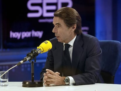 El expresidente del Gobierno Jos&eacute; Mar&iacute;a Aznar, en una entrevista en la cadena SER el pasado d&iacute;a 8. 