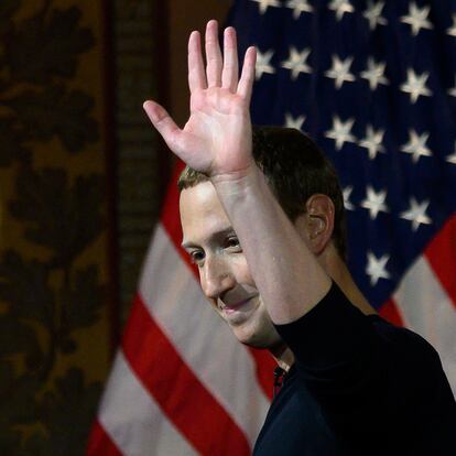 El fundador de Facebook, Mark Zuckerberg, durante una conferencia en la Universidad de Georgetown.