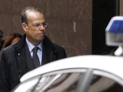 Jose Luis Pego, a su llegada esta mañana a la Audiencia Nacional