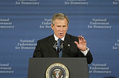 El presidente de EE UU, George W. Bush, durante su discurso de ayer en Washington.