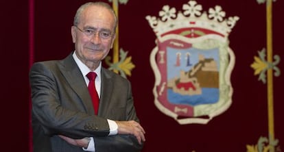 El alcalde de Malaga, Francisco de la Torre, este lunes en el Ayuntamiento.