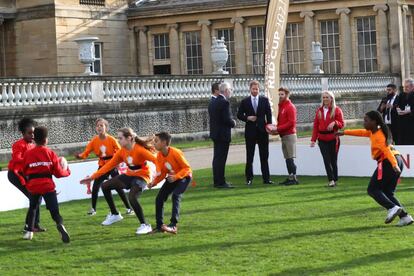 Enrique, en la presentación del Mundial de Rugby en el palacio de Buckingham.