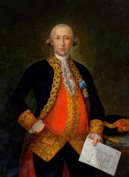 El retrato de Bernardo de Gálvez que está colgado en el Senado de Estados Unidos.