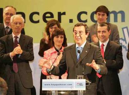 Bilbao, durante su presentación como candidato a la reelección como diputado general, el 29 de marzo.