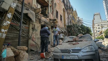 Daños causados por las explosiones registradas en el puerto de la capital de Líbano, Beirut.