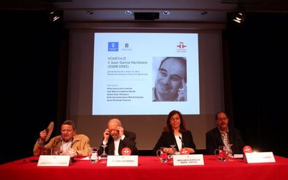 Un momento del homenaje a Juan Garcia Hortelano ayer en el Instituto Cervantes. 