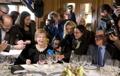 La escritora Lydie Salvayre, tras recibir el premio Goncourt. 