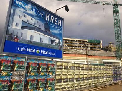 El edificio del centro de arte KREA, impulsado por Caja Vital, en construcción en Vitoria.