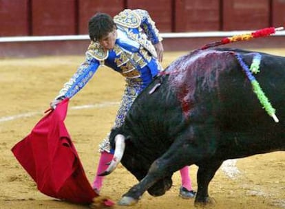 El diestro David Galán, ayer en la plaza de toros de La Malagueta.