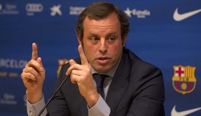 Sandro Rosell, en rueda de prensa