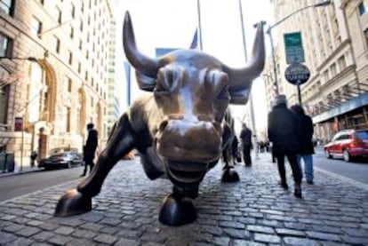 La estatua del toro de Wall Street, en Nueva York.