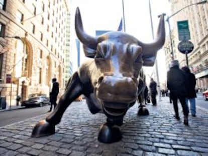 La estatua del toro de Wall Street, en Nueva York.