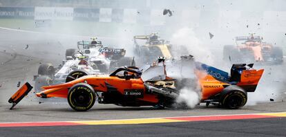 Así ha quedado el McLaren de Fernando Alonso.