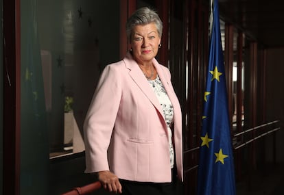 Ylva Johansson, comisaria de Interior de la Unión Europea, en la sede de la Unión Europea en Madrid, el pasado mayo.